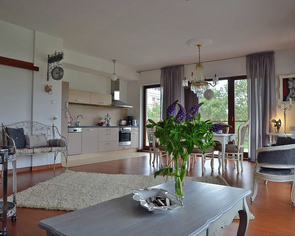 Ferienwohnung Swinemünde : Wohnzimmer mit Kochnische Ferienwohnung Swinemünde : Wohnzimmer mit Kochnische