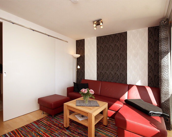 Wohnzimmer mit Schlafcouch exklusiv usedom