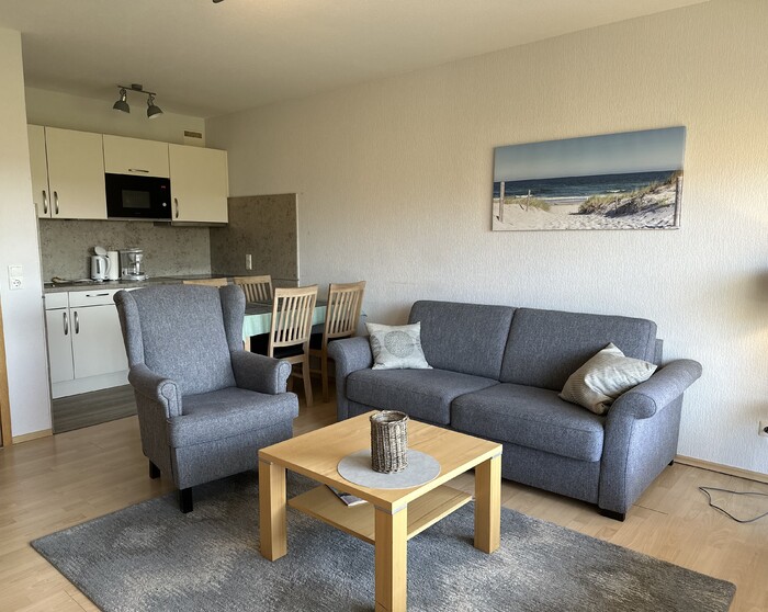 Wohnzimmer mit offener Küche exklusiv usedom