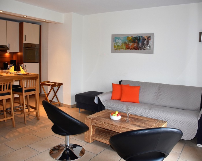Wohnzimmer mit Küchenzeile exklusiv usedom